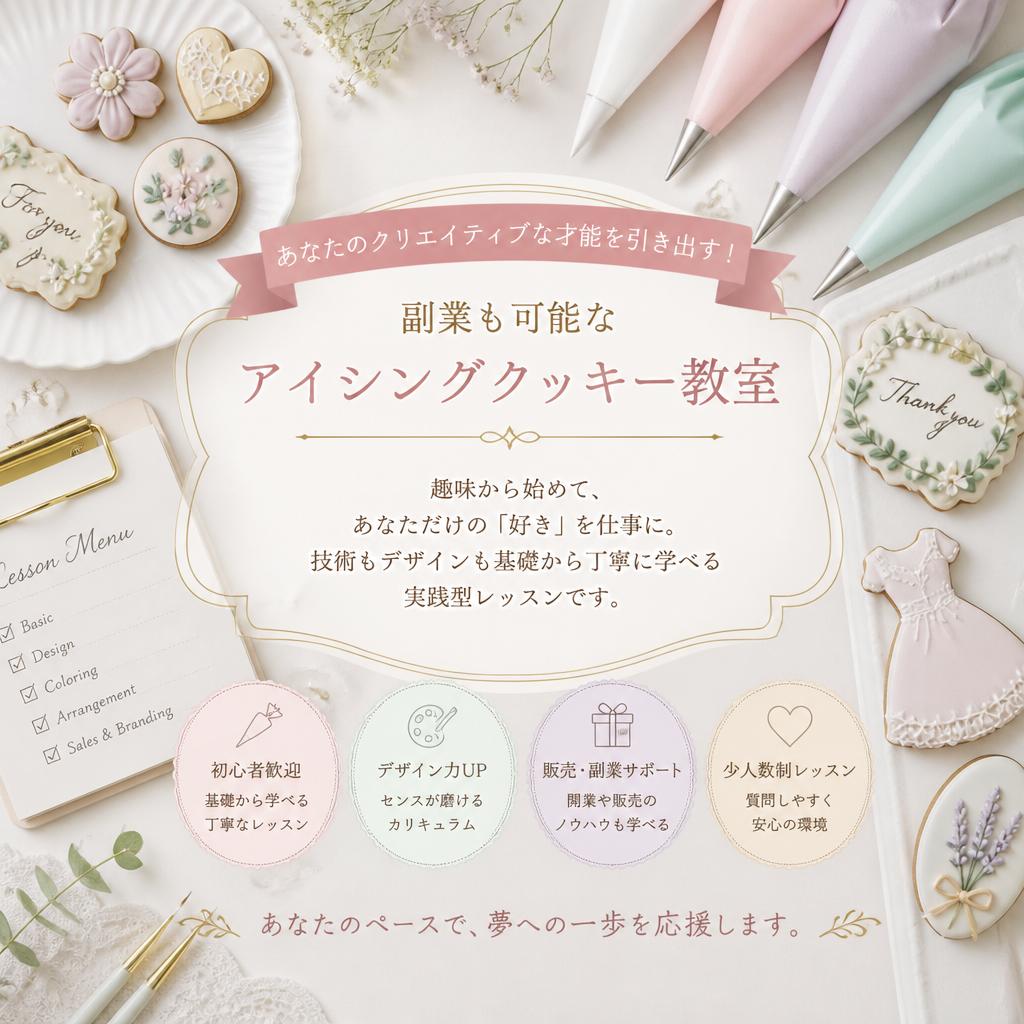 あなたのクリエイティブな才能を引き出す！副業も可能なアイシングクッキー教室